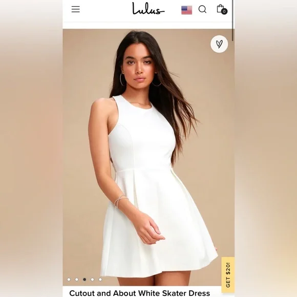 Lulus | Keep Coming Back White Backless Skater Dress | Size Small | 100% Polyester